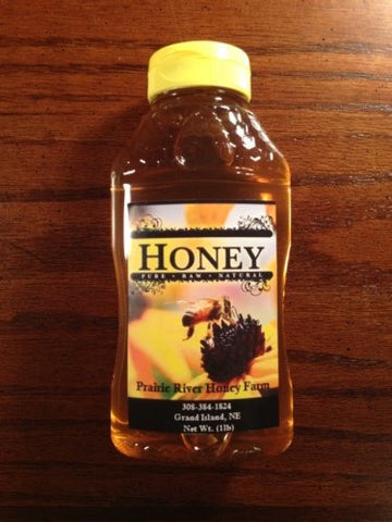 Raw Honey Pure Natural Nebraska Wildflower Honey (one) 1lb Jar