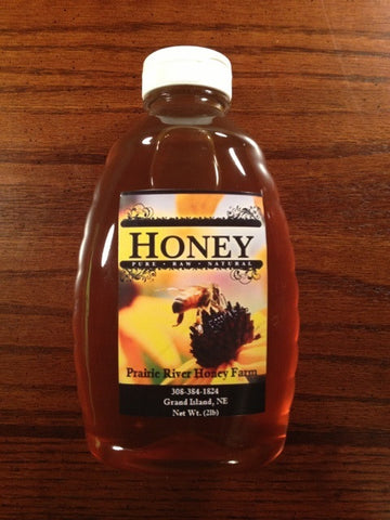 Raw Honey Pure Natural Nebraska Wildflower Honey (one) 2lb Jar