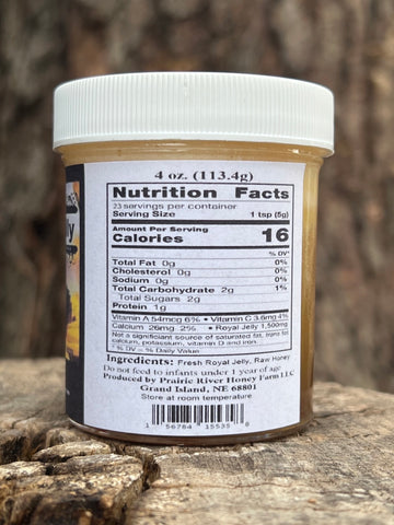 Fresh Royal Jelly in Raw Honey 4 oz Jar