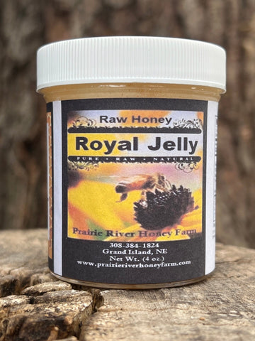 Wholesale Fresh Royal Jelly in Raw Honey 4 oz Jar - 12 qty