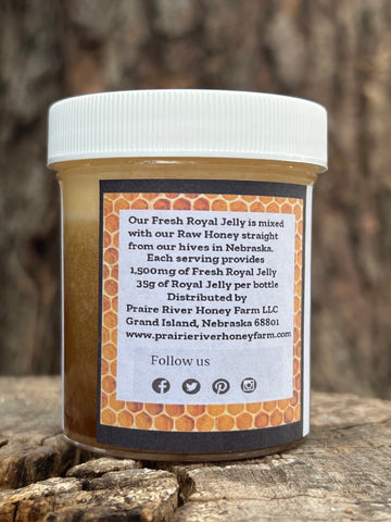 Fresh Royal Jelly in Raw Honey 4 oz Jar